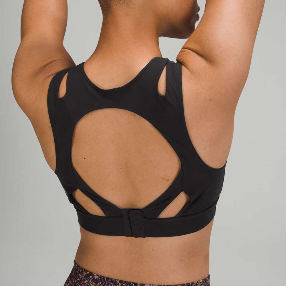 Lululemon Strong Front Bra Medium Support Size 4  Open Back Strappy Sports Bra